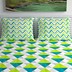 Picture of Divine Casa Cotton Geometric Print Mix N Match Bedsheet for Double Bed (Lime, Teal and Off White)